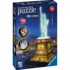 Puzzle 3D 108 pièces : Statue de la Liberté - Night Edition - Ravensburger