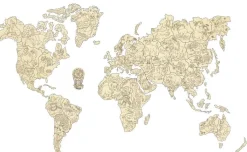 Puzzle 3D : WORLD MAP ANIMALS L - Wooden City