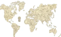 Puzzle 3D : WORLD MAP ANIMALS M - Wooden City