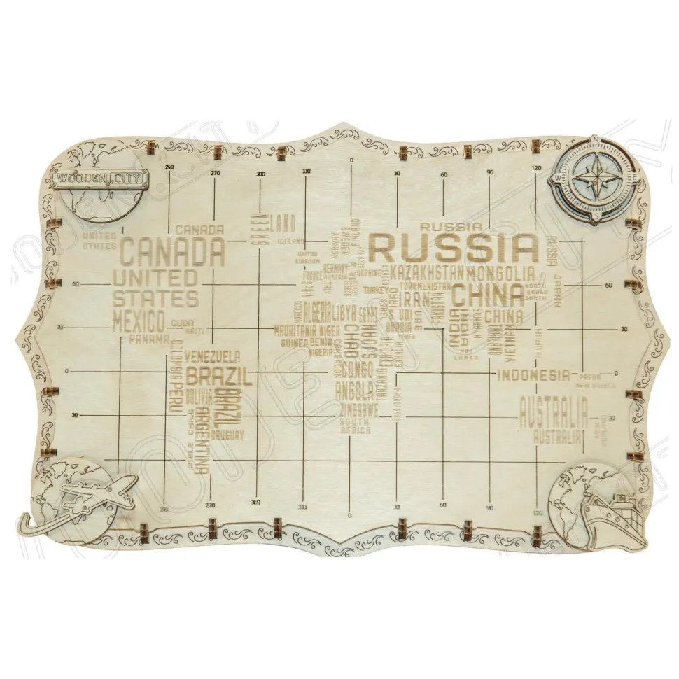 Puzzle 3D : World Map Expedition Series Wo - Wooden City