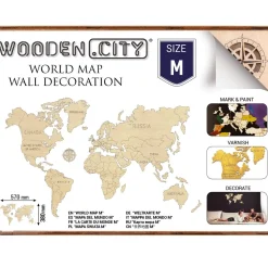 Puzzle 3D : WORLD MAP M - Wooden City