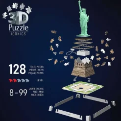 Puzzle 3D Iconics : Statue de la Liberté illuminée - Ravensburger