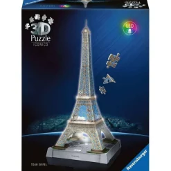 Puzzle 3D Iconics : Tour Eiffel illuminée - Ravensburger