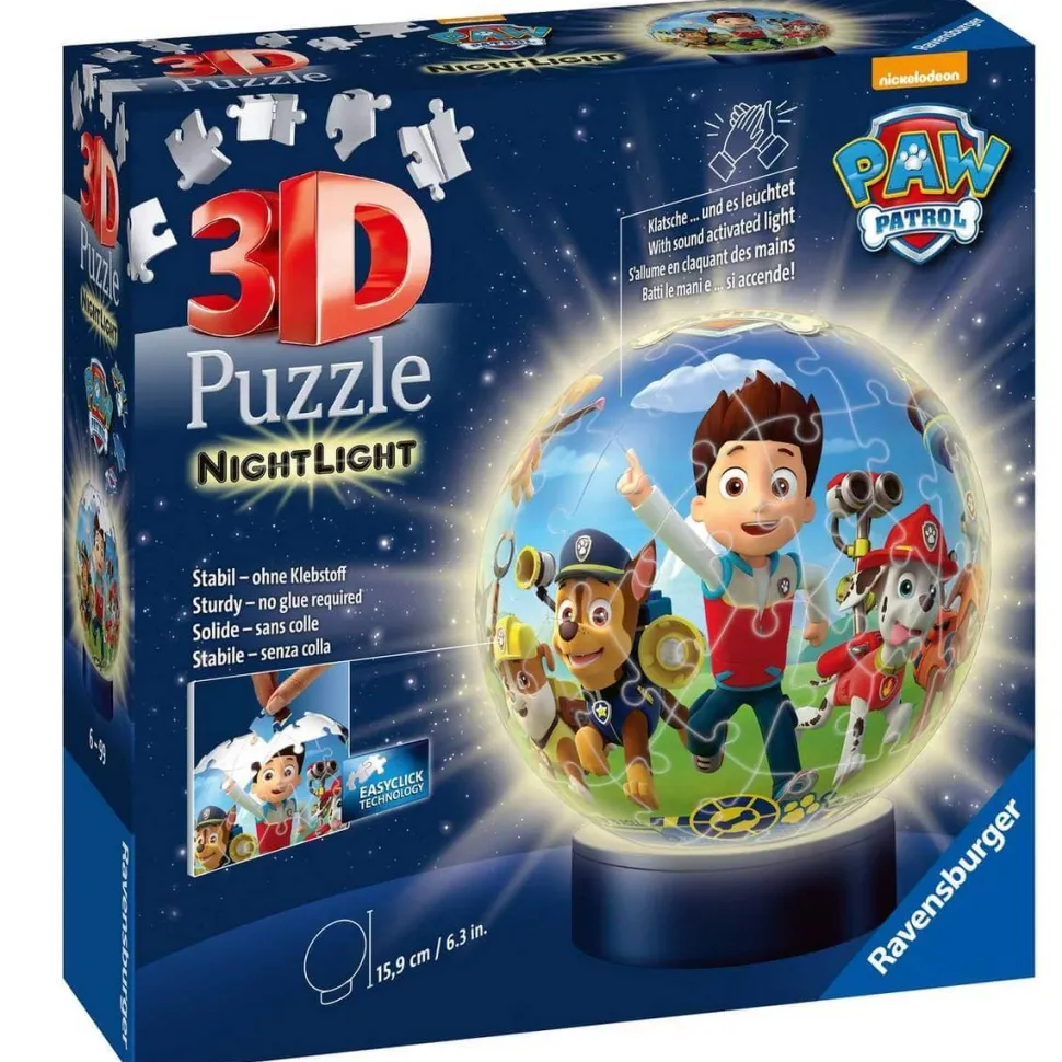 Puzzle 3D rond lumineux 72 pièces : Pat' Patrouille (Paw Patrol) - Ravensburger
