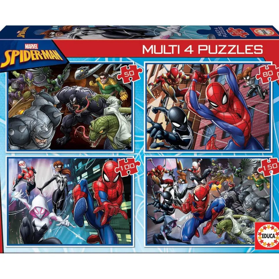 Puzzle de 50 à 150 pièces : 4 puzzles : Spiderman - Educa