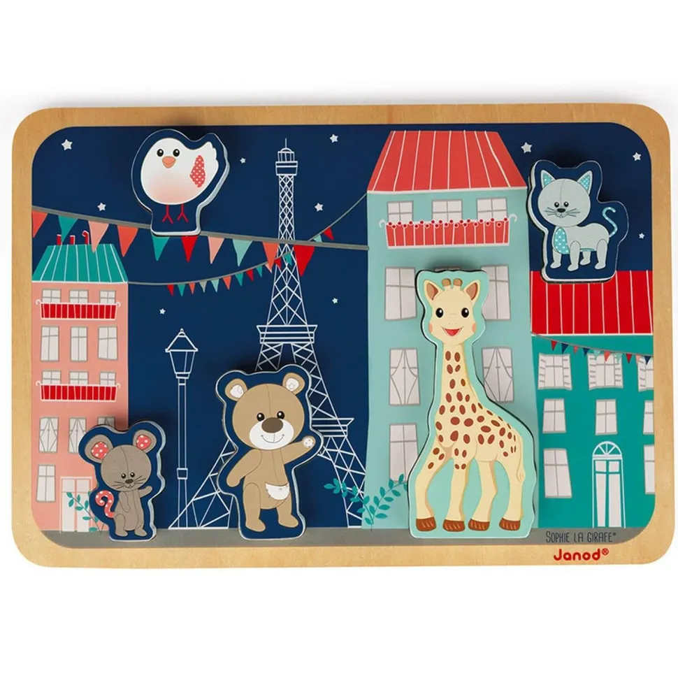 Puzzle d'encastrement 5 pièces Chunky : Sophie la Girafe - Janod