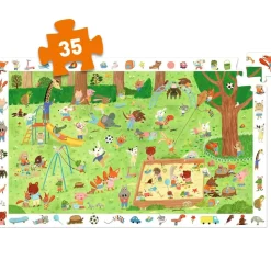 Puzzle d'Observation 35 Pièces : Le square des petits amis - Djeco