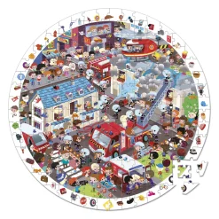 Puzzle d'observation rond 208 pièces : Pompiers de l'extrême - Janod