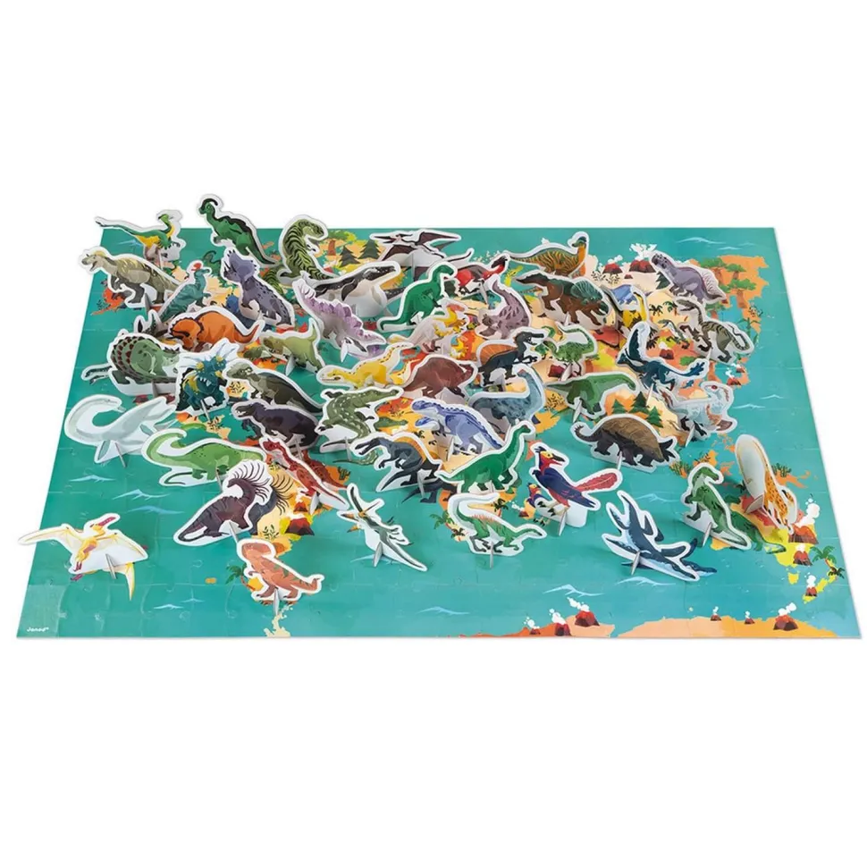 Puzzle éducatif géant 200 pièces : Les dinosaures - Janod