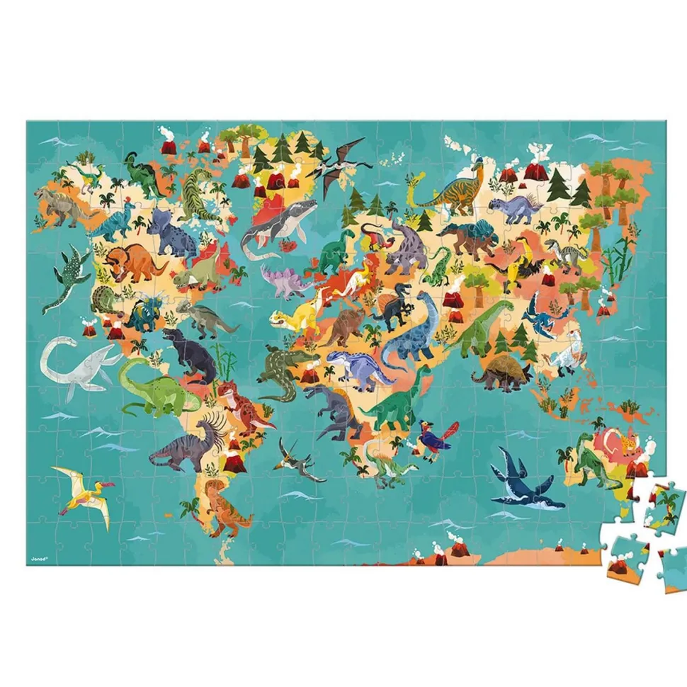 Puzzle éducatif géant 200 pièces : Les dinosaures - Janod