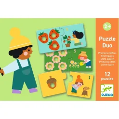 Puzzle Duo 12 x 2 - Premiers chiffres - Djeco