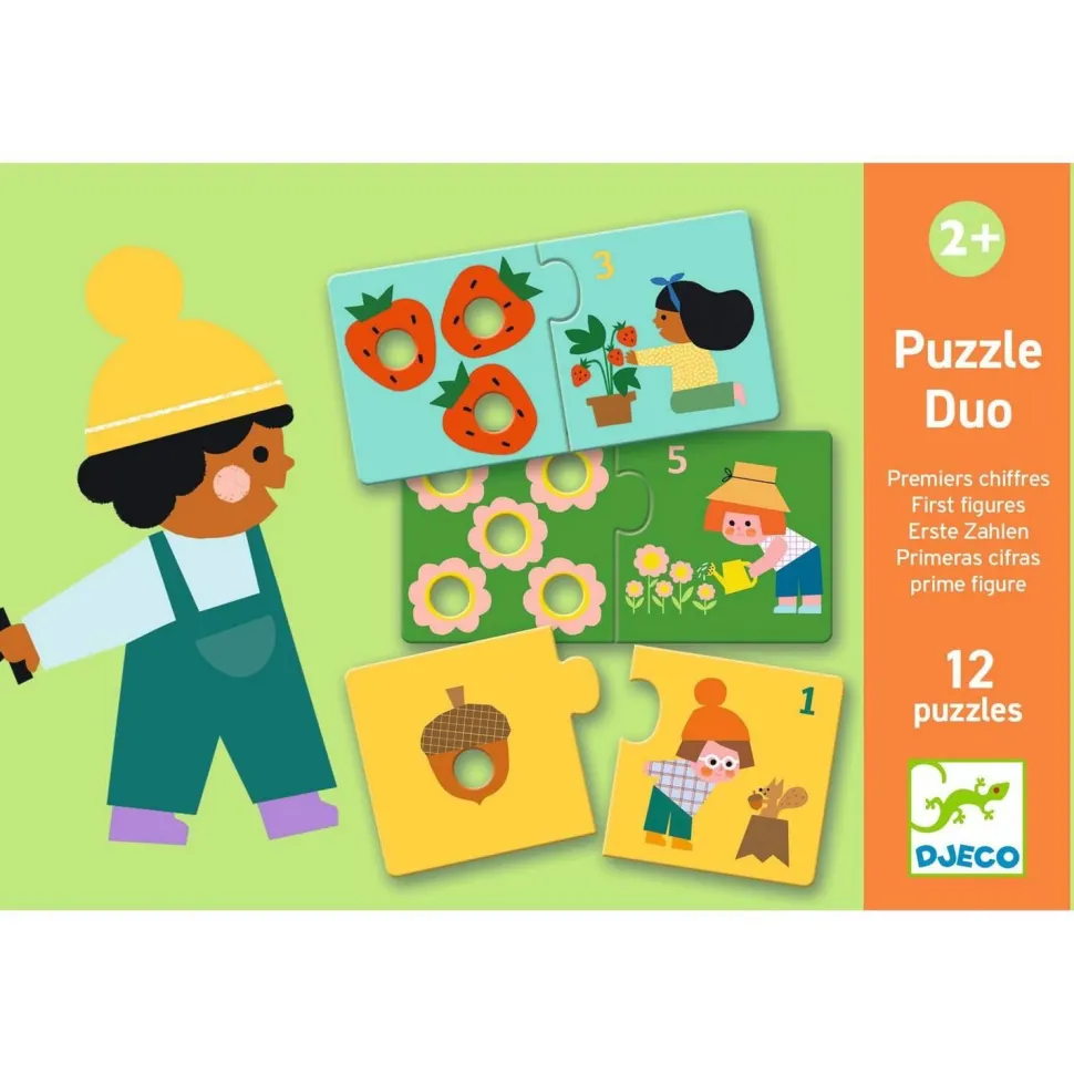 Puzzle Duo 12 x 2 - Premiers chiffres - Djeco