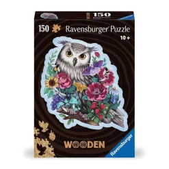 Puzzle en bois 150 pièces : Forme : Hibou floral - Ravensburger