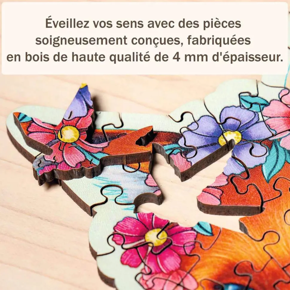 Puzzle en bois 150 pièces : Forme : Renard coloré - Ravensburger