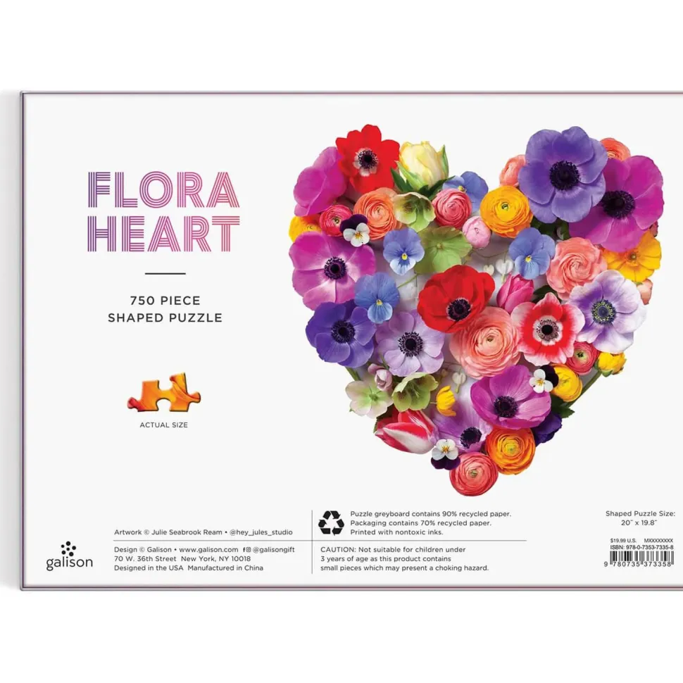 Puzzle forme 750 pièces : Cœur de fleurs - Galison