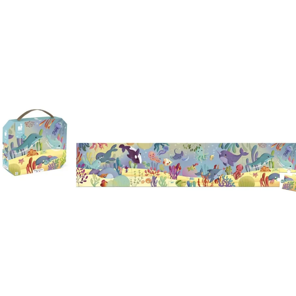 Puzzle frise 36 pièces : Les Animaux Marins - Janod