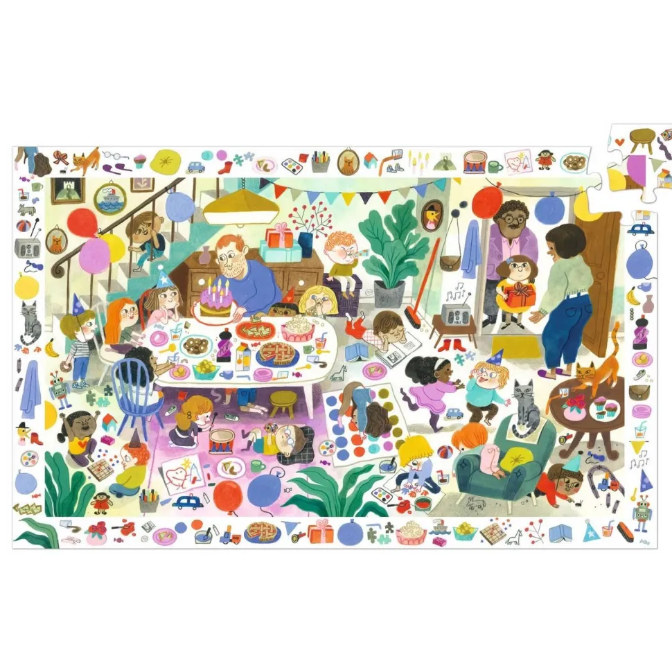 Puzzle observation 54 pièces - La fête d'anniversaire - Djeco