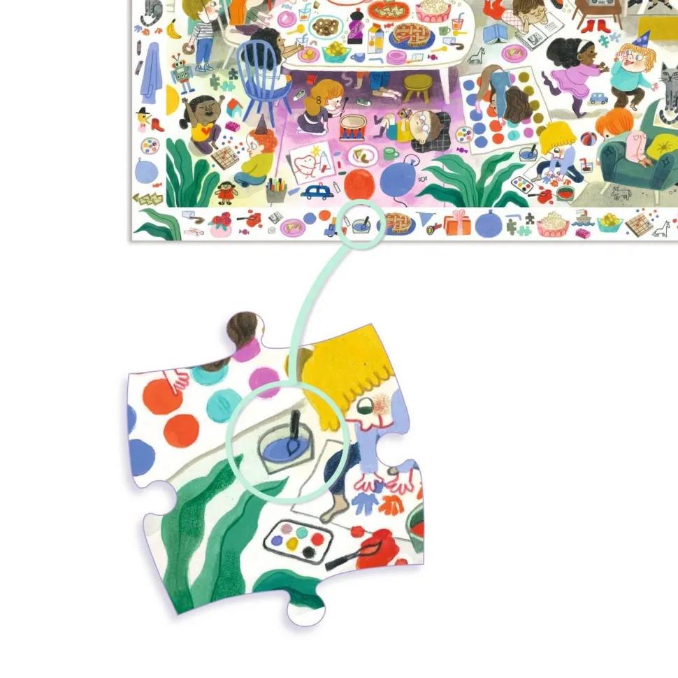 Puzzle observation 54 pièces - La fête d'anniversaire - Djeco
