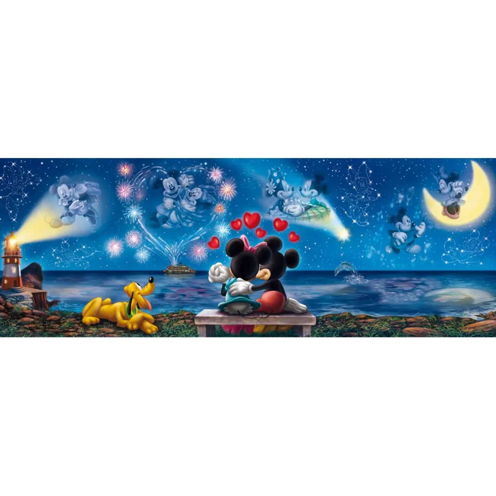 Puzzle Panorama 1000 pièces : Mickey & Minnie - Clementoni