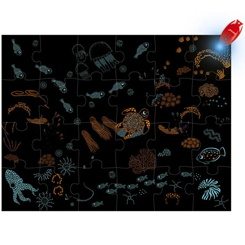 Puzzle phosphorescent 24 pièces : Puzzle magique : L'océan - Janod