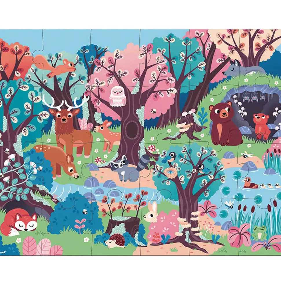 Puzzle phosphorescent 24 pièces : Puzzle magique : La forêt - Janod