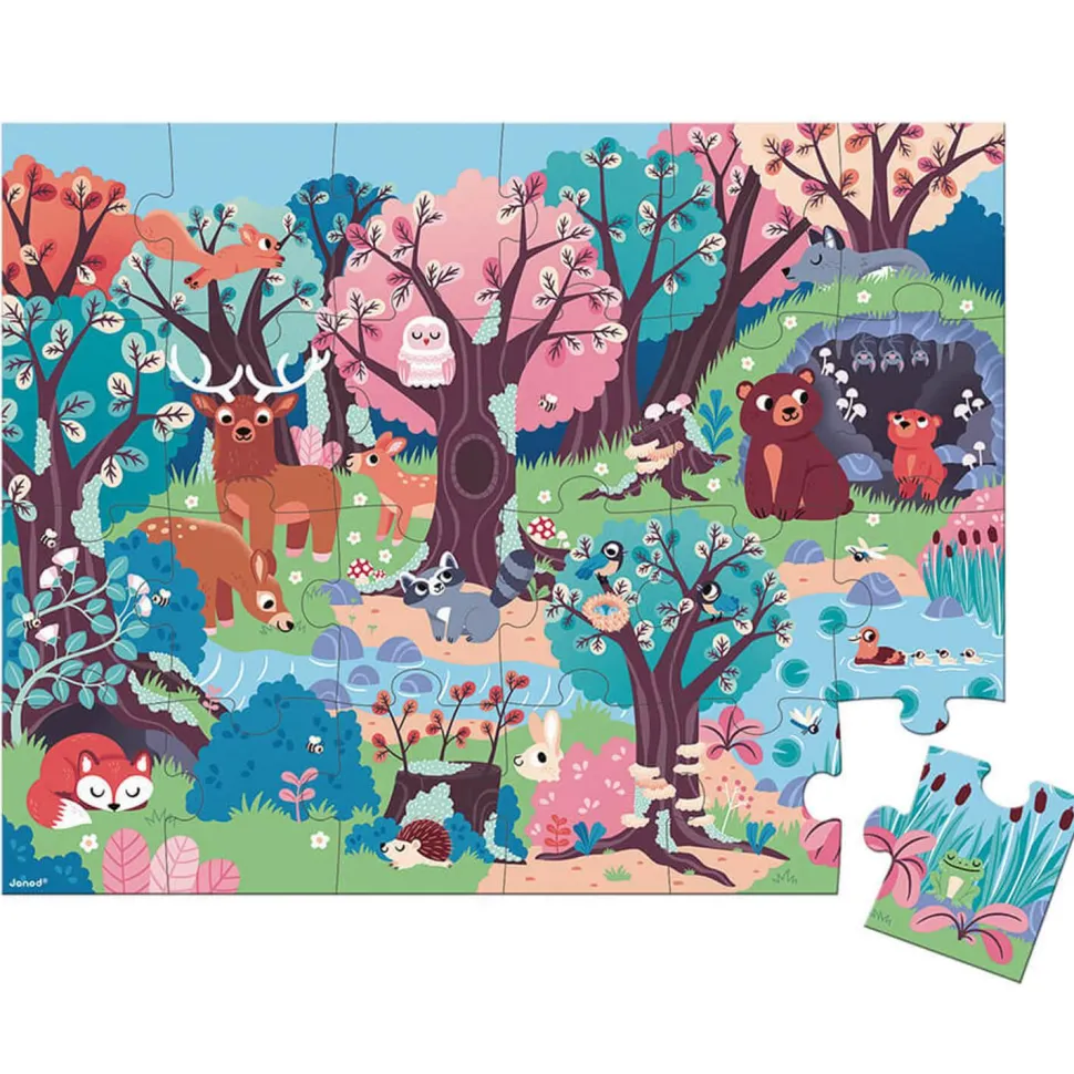 Puzzle phosphorescent 24 pièces : Puzzle magique : La forêt - Janod