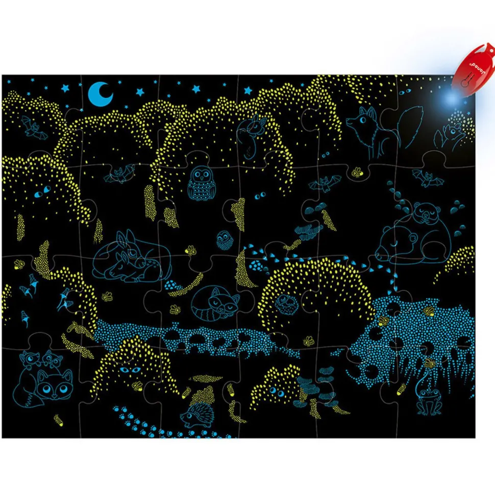 Puzzle phosphorescent 24 pièces : Puzzle magique : La forêt - Janod