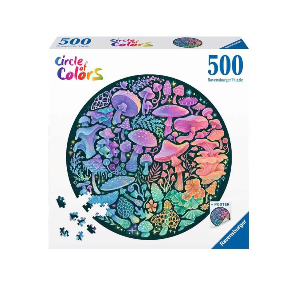 Puzzle rond 500 pièces : Champignons (Circle of Colors) - Ravensburger