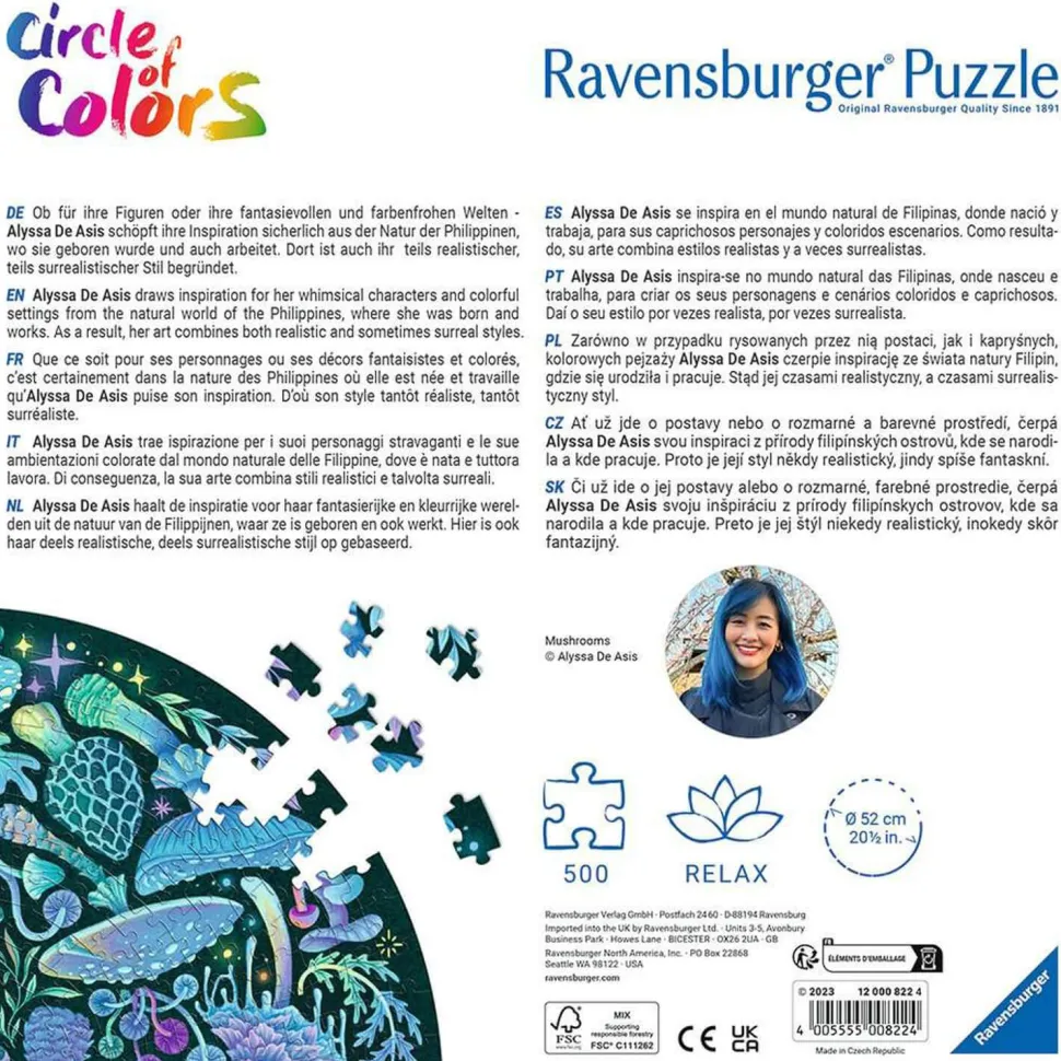 Puzzle rond 500 pièces : Champignons (Circle of Colors) - Ravensburger