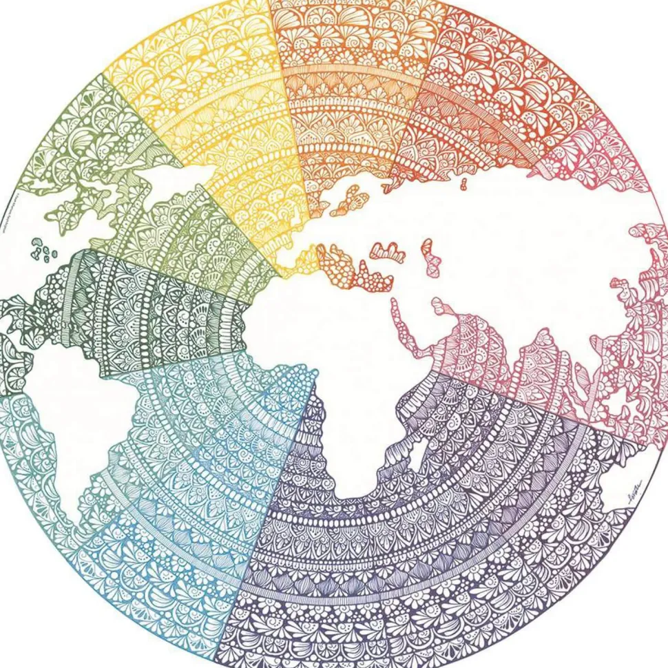 Puzzle Rond 500 pièces : Circle Of Colors : Mandala - Ravensburger