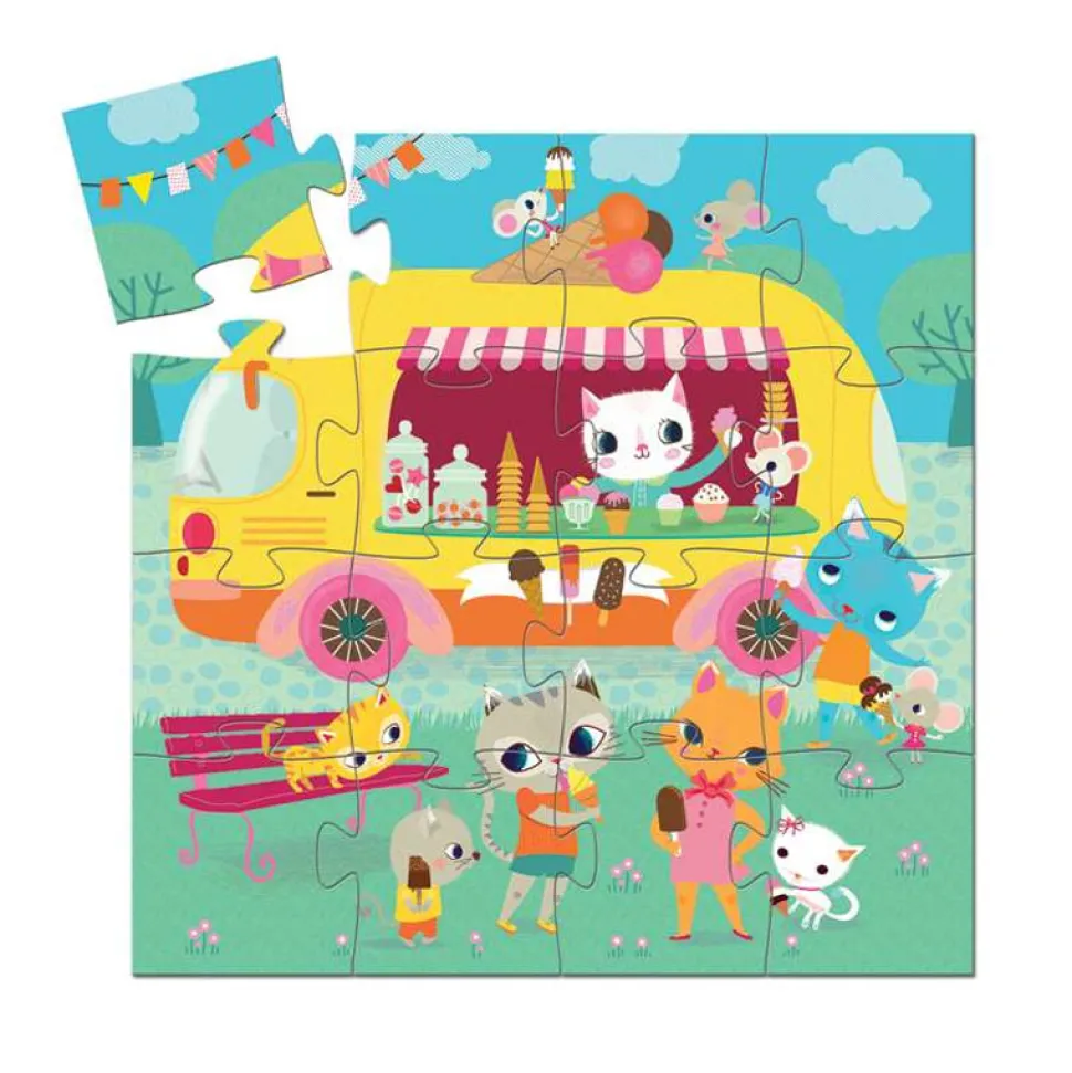 Puzzle Silhouette 16 pièces : Le glacier - Djeco