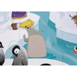 Puzzle tactile 20 pièces : La vie sur la banquise - Janod