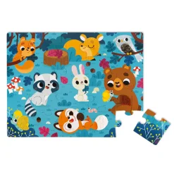 Puzzle tactile 20 pièces : Les animaux de la forêt - Janod