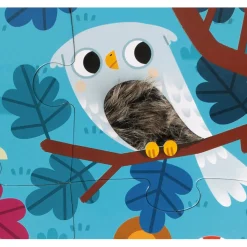 Puzzle tactile 20 pièces : Les animaux de la forêt - Janod