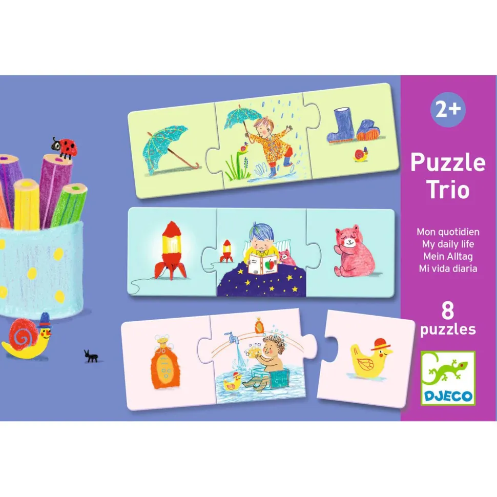 Puzzle trio : 8 x 3 pièces : Mon quotidien - Djeco