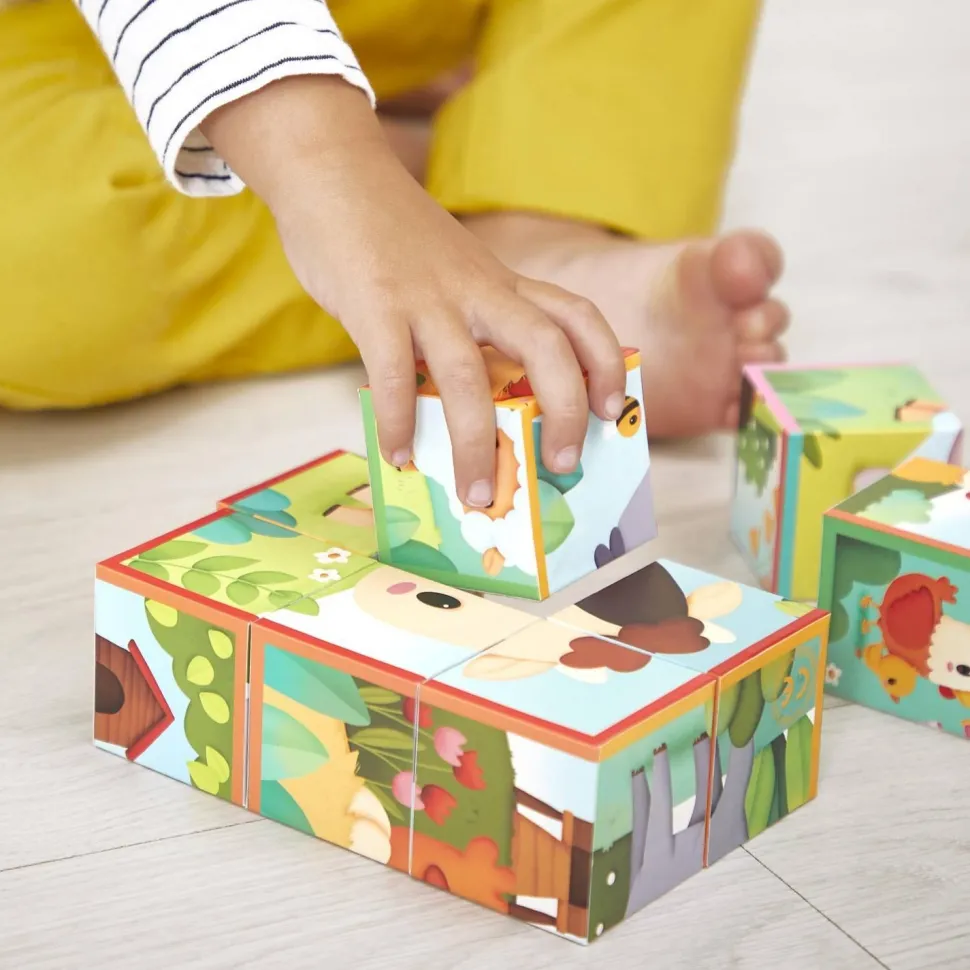 Puzzles 9 cubes : animaux de la ferme - Janod