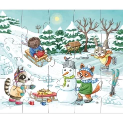 Puzzles 15 pièces : 4 puzzles : Les saisons - Haba