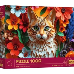 Puzzles 1000 pièces : 40e anniversaire - Paper Art 3D : Chat - Trefl