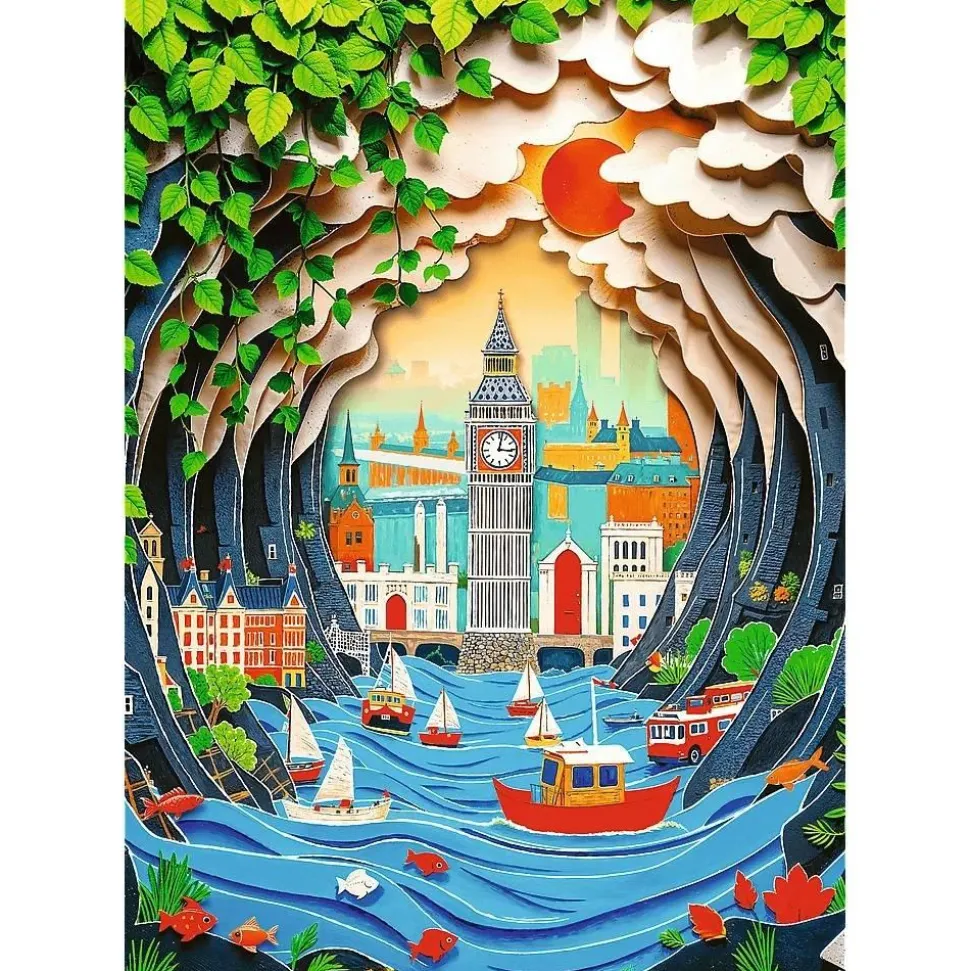 Puzzles 1000 pièces : 40e anniversaire - Paper Art 3D : Londres - Trefl