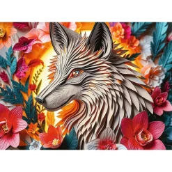 Puzzles 1000 pièces : 40e anniversaire - Paper Art 3D : Loup - Trefl
