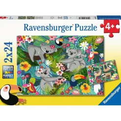 Puzzles 2 x 24 pièces : Koalas et paresseux - Ravensburger