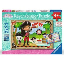 Puzzles 2 x 24 pièces : La fête des pirates, Gabby's Dollhouse - Ravensburger