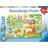 Puzzles 2 x 12 pièces : Mes dinos préférés - Ravensburger