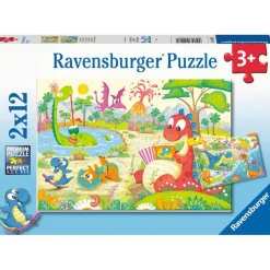 Puzzles 2 x 12 pièces : Mes dinos préférés - Ravensburger
