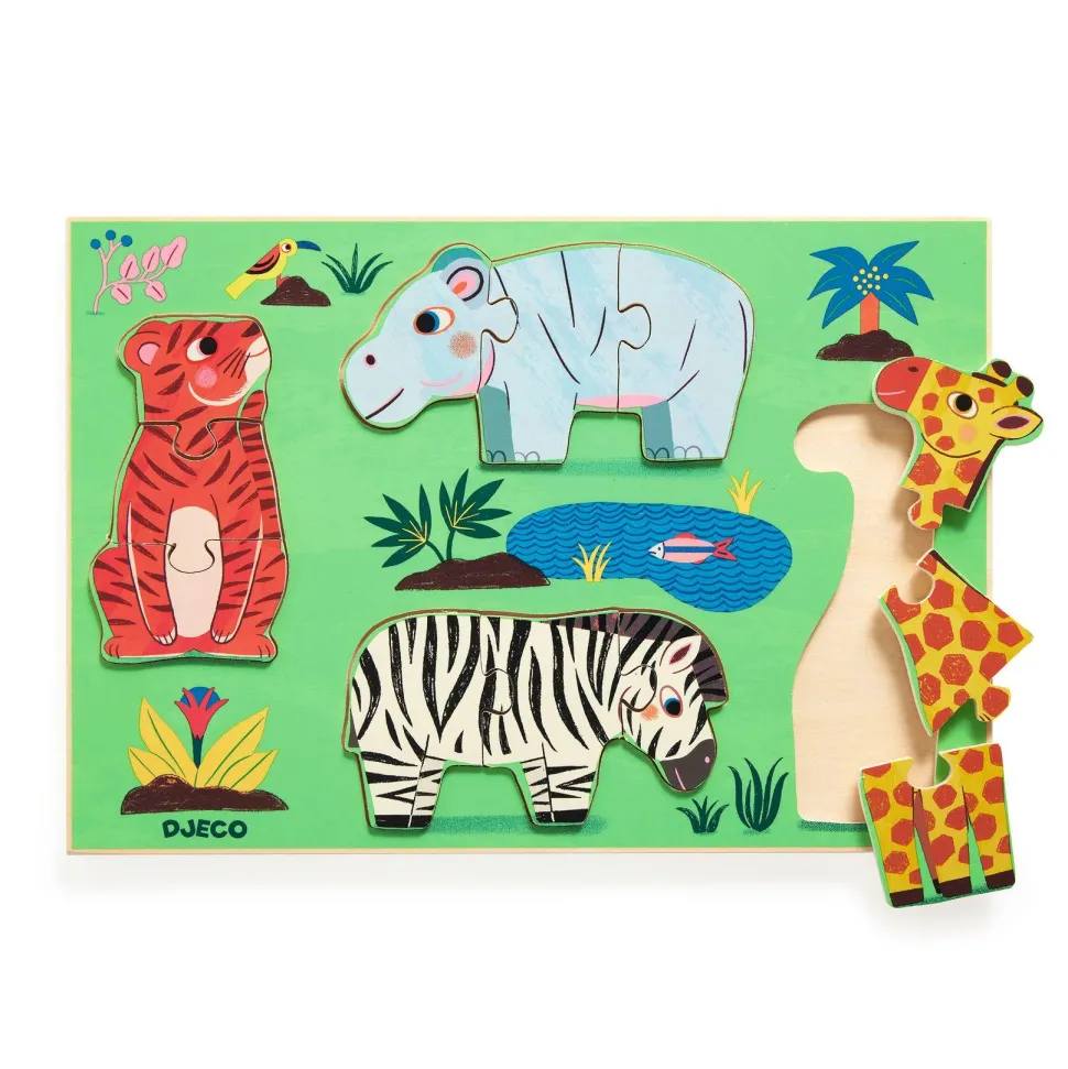 PUZZLES BOIS : Coucou Tigre - 12 pcs - Djeco