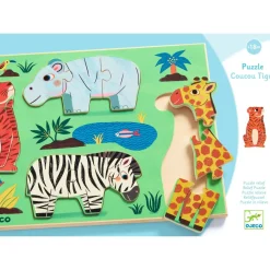 PUZZLES BOIS : Coucou Tigre - 12 pcs - Djeco
