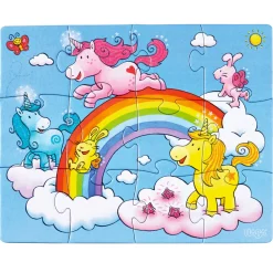 Puzzles de 12 à 18 pièces : 3 puzzles : Licornes dans les nuages - Haba