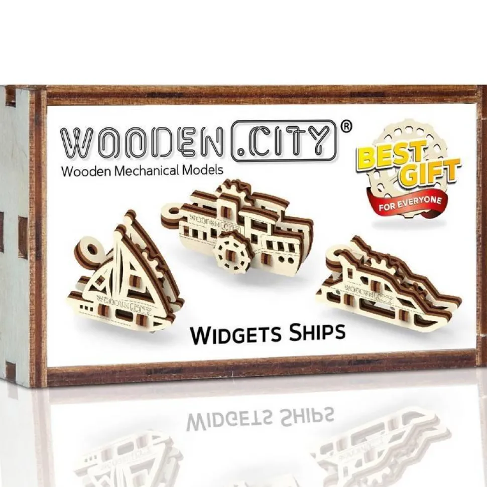 Puzzles en bois 3D : Porte-clés Navires - Wooden City