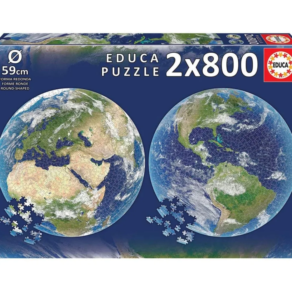 Puzzles Ronds 2 x 800 pièces : Planète Terre - Educa
