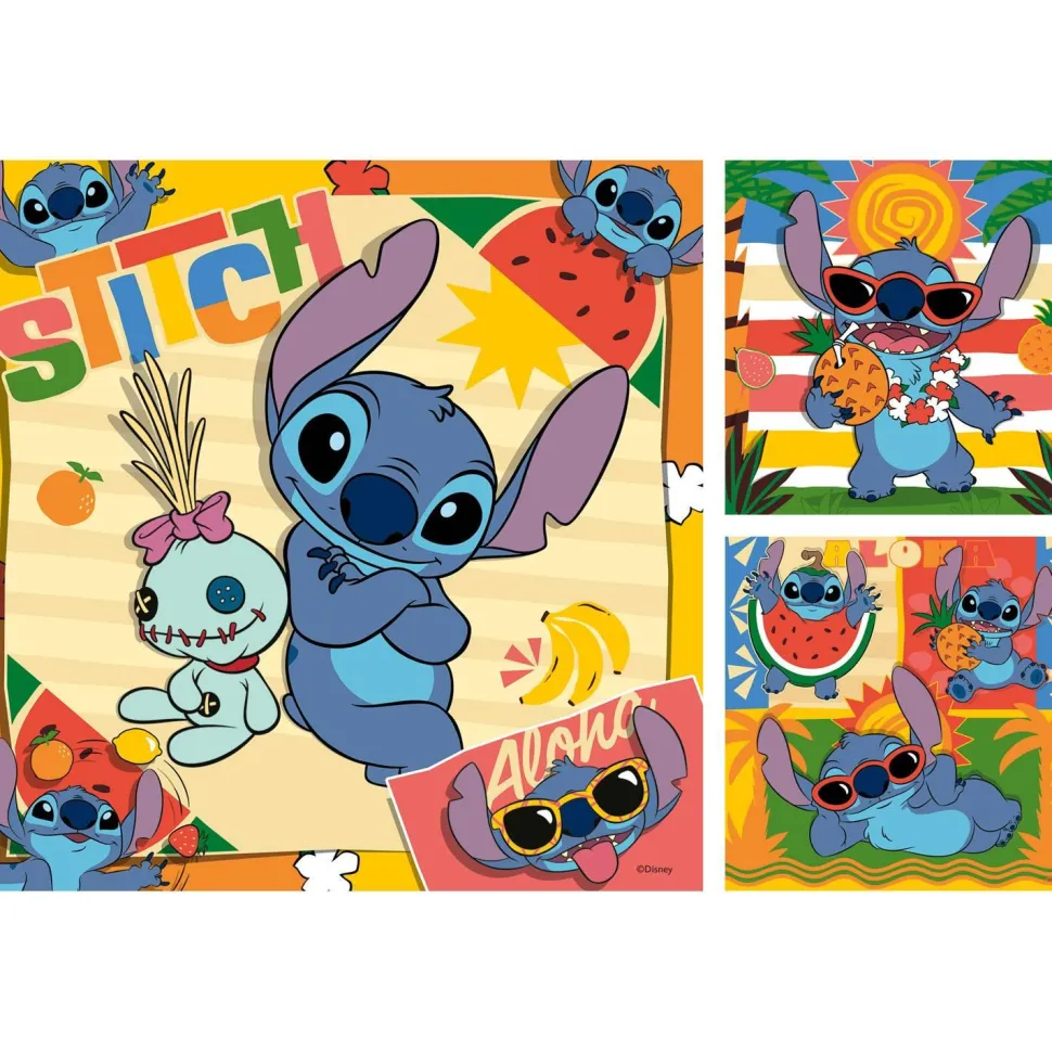 Puzzles 3x49 pièces : Aloha ! -Disney Stitch - Ravensburger